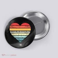 Pianist Gifts Retro Sunset Piano Keyboard Player Teacher Button thumb 0