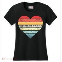 Pianist Gifts Retro Sunset Piano Keyboard Player Teacher Women's Cooling Performance Crew T-Shirt thumb 0