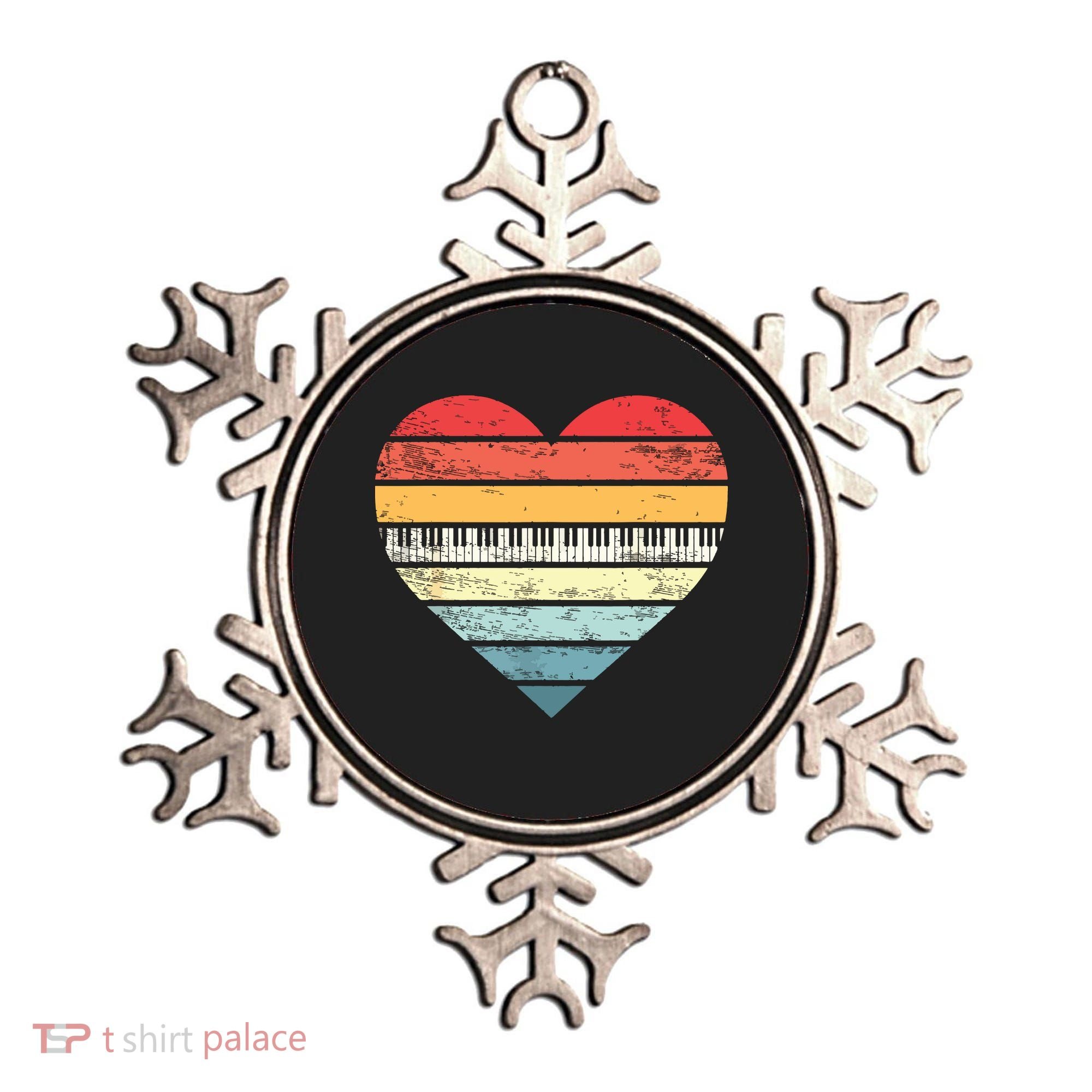 Pianist Gifts Retro Sunset Piano Keyboard Player Teacher Ornament