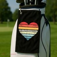 Pianist Gifts Retro Sunset Piano Keyboard Player Teacher Golf Towel thumb 2