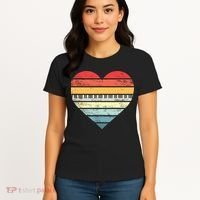 Pianist Gifts Retro Sunset Piano Keyboard Player Teacher Women's T-Shirt thumb 4