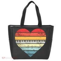 Pianist Gifts Retro Sunset Piano Keyboard Player Teacher Tote Bag thumb 0