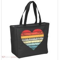 Pianist Gifts Retro Sunset Piano Keyboard Player Teacher Tote Bag thumb 2