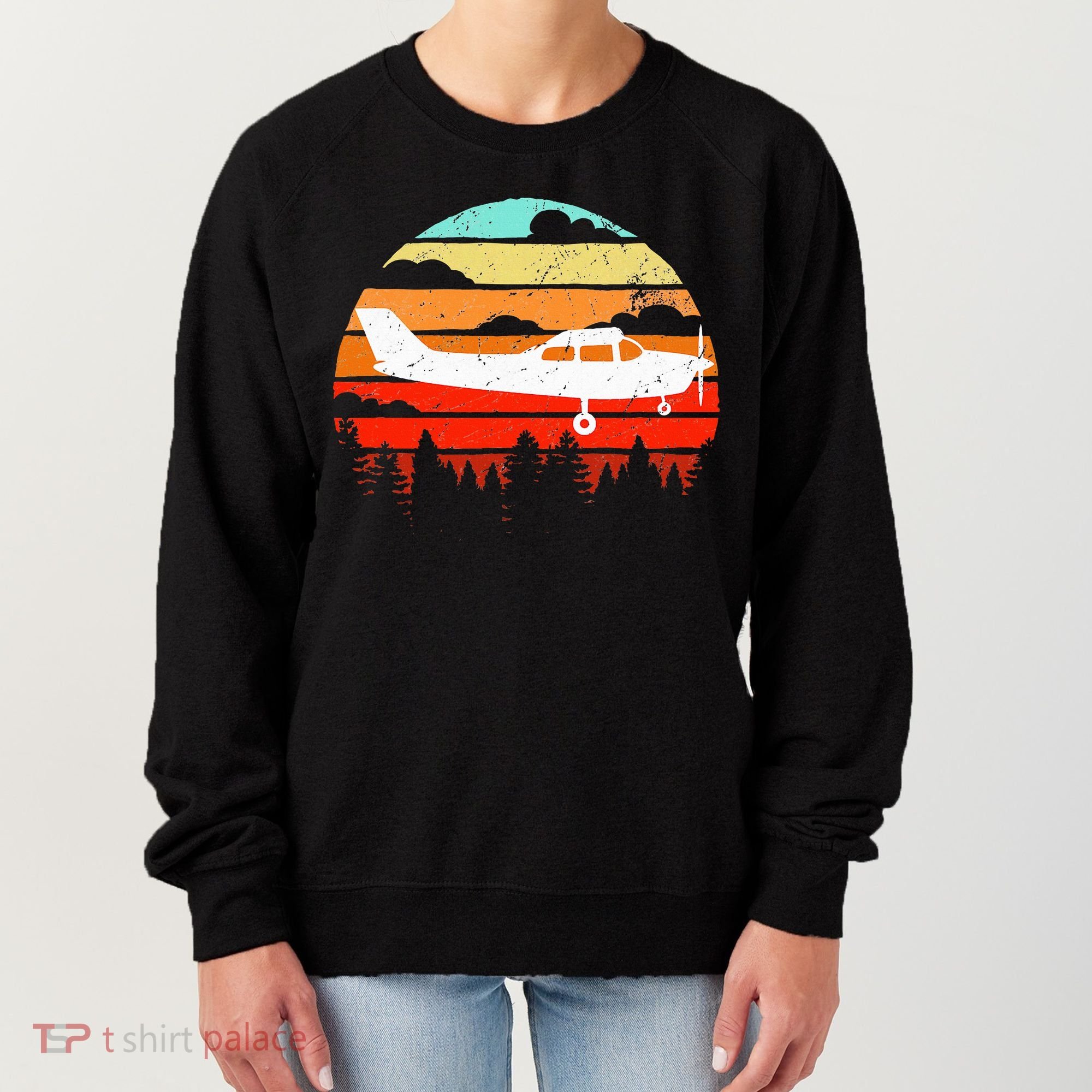 Pilot Gift Retro C172 Aircraft Flying Aviation Women's Sweatshirt