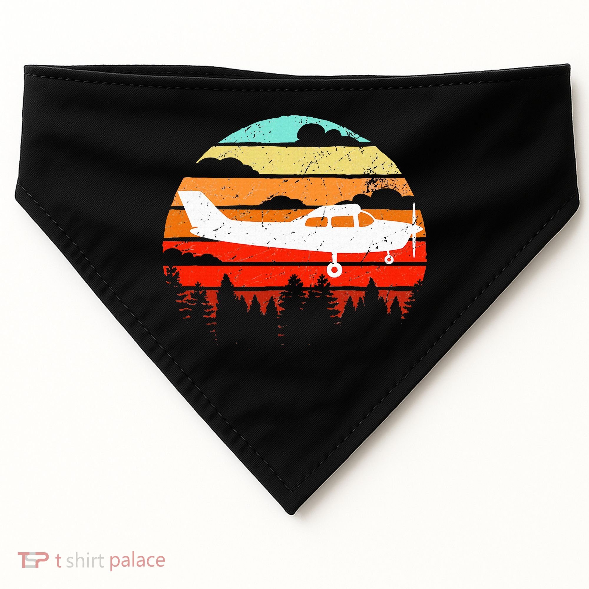 Pilot Gift Retro C172 Aircraft Flying Aviation USA-Made Doggie Bandana