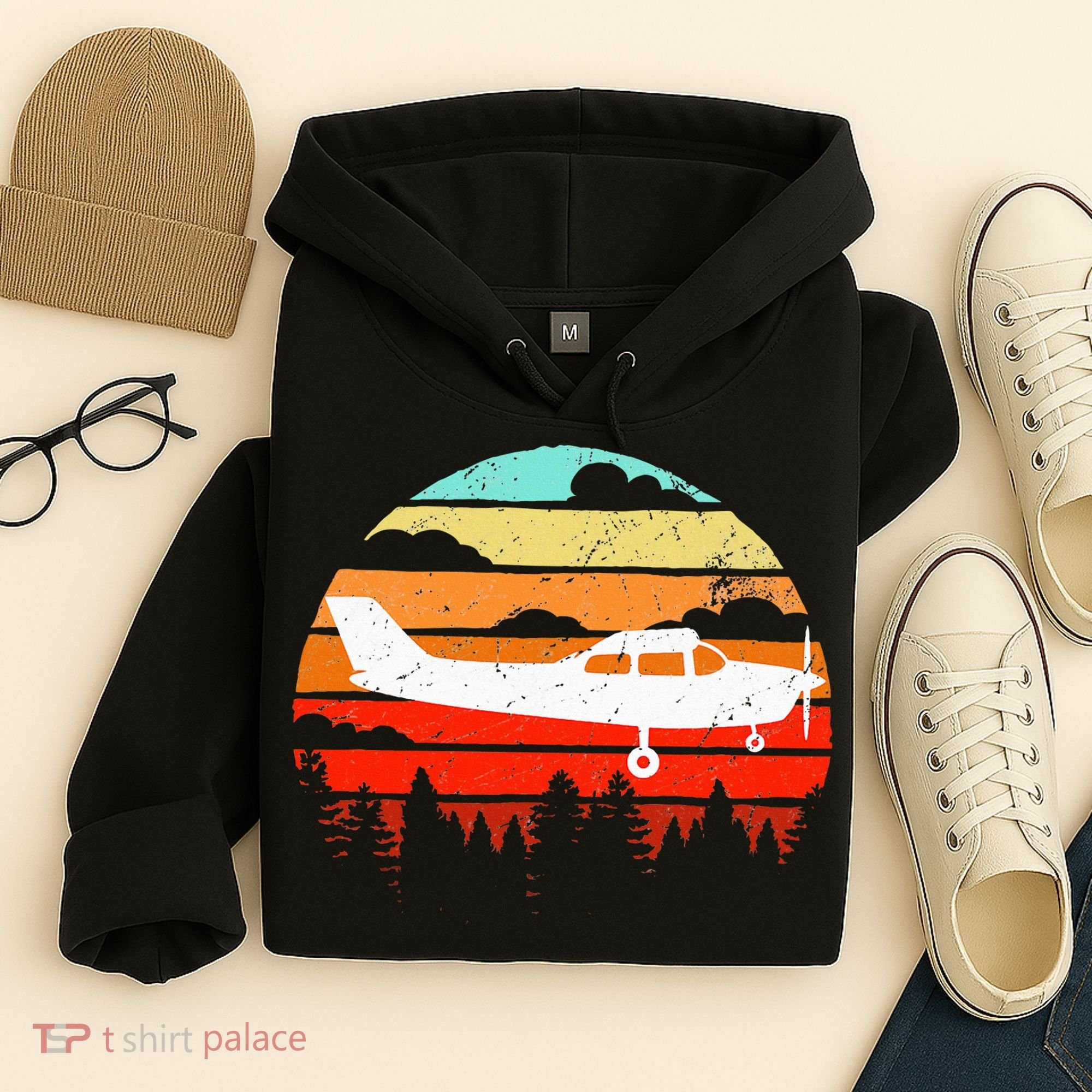 Pilot Gift Retro C172 Aircraft Flying Aviation Hoodie