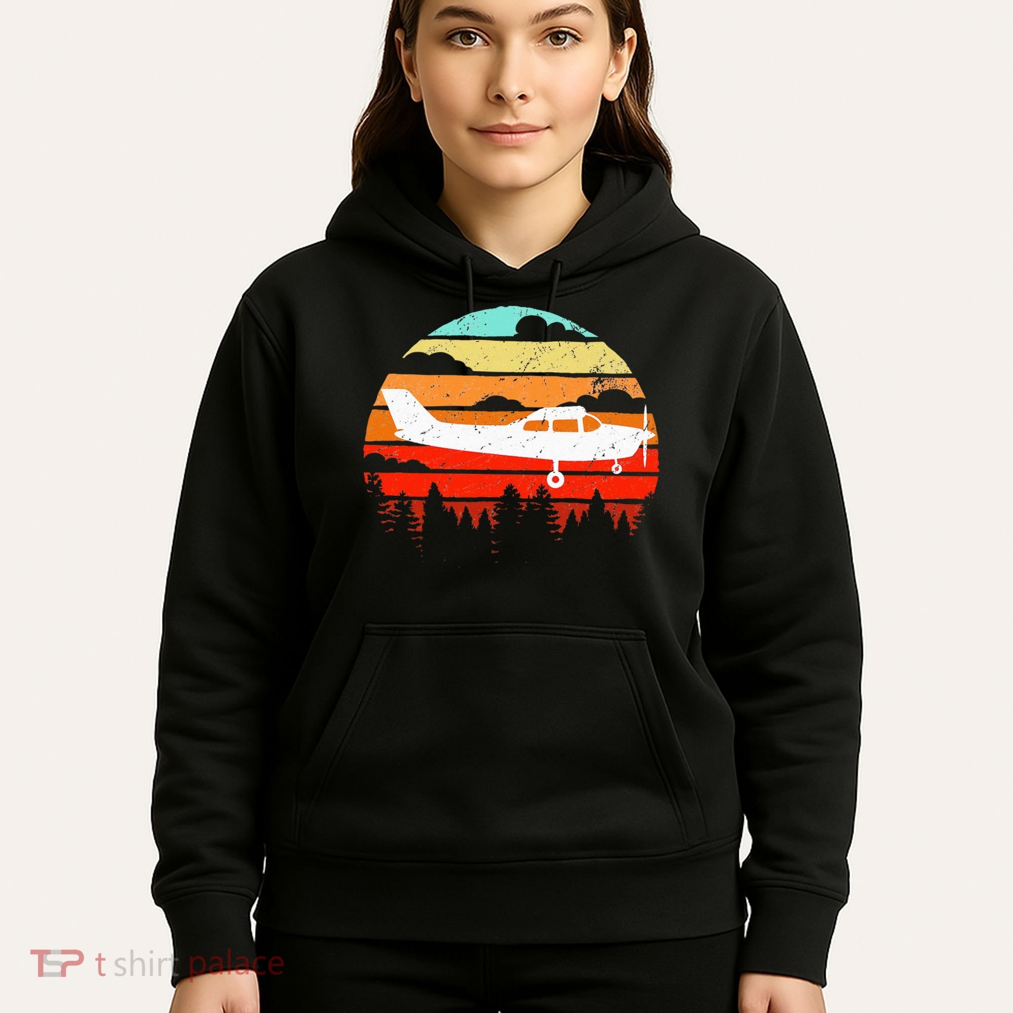 Pilot Gift Retro C172 Aircraft Flying Aviation Hoodie
