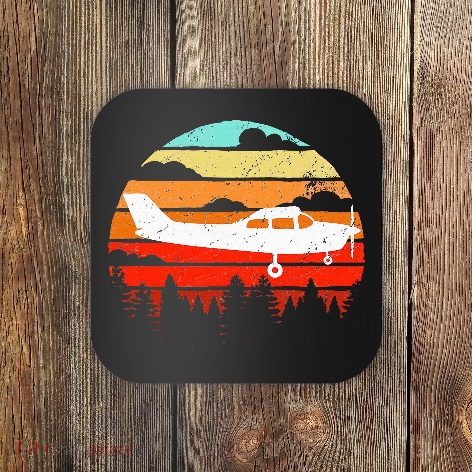 Pilot Gift Retro C172 Aircraft Flying Aviation Coaster