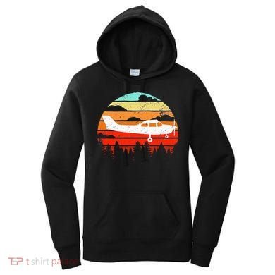 Pilot Gift Retro C172 Aircraft Flying Aviation Women's Hoodie