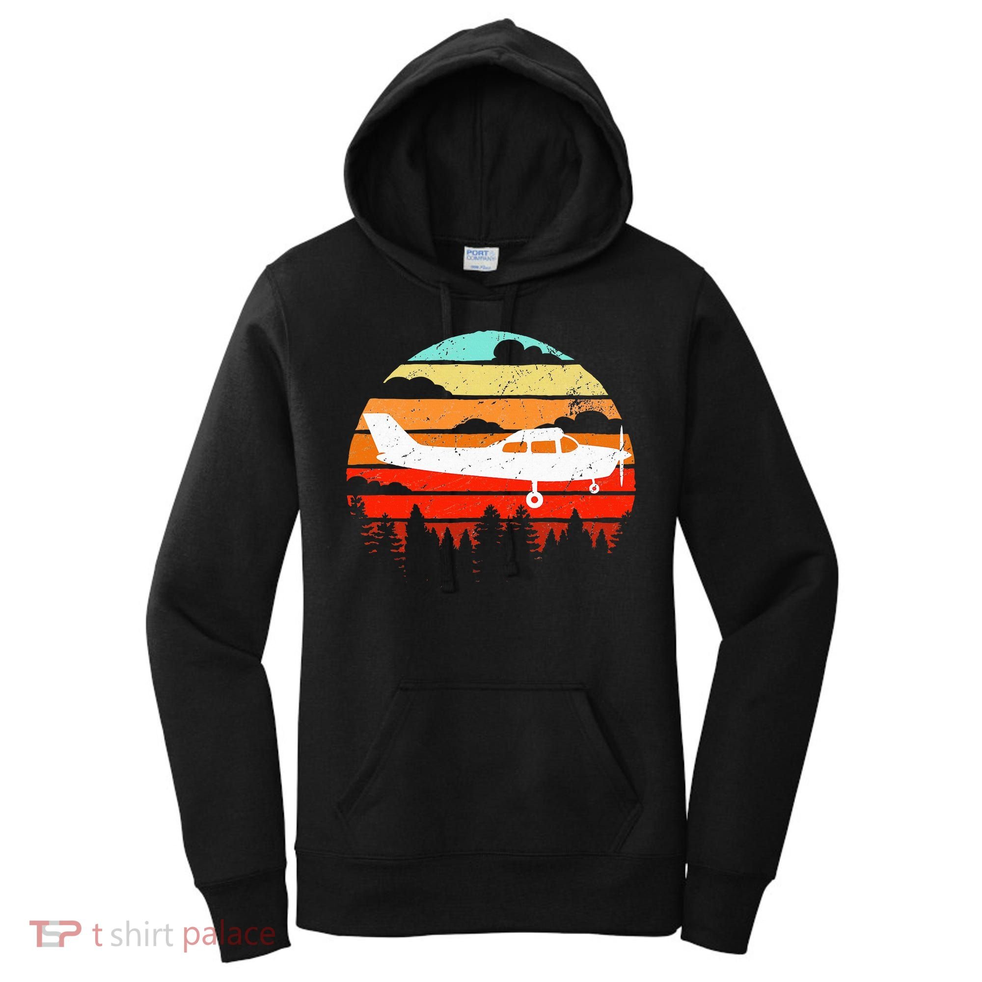 Pilot Gift Retro C172 Aircraft Flying Aviation Women's Hoodie