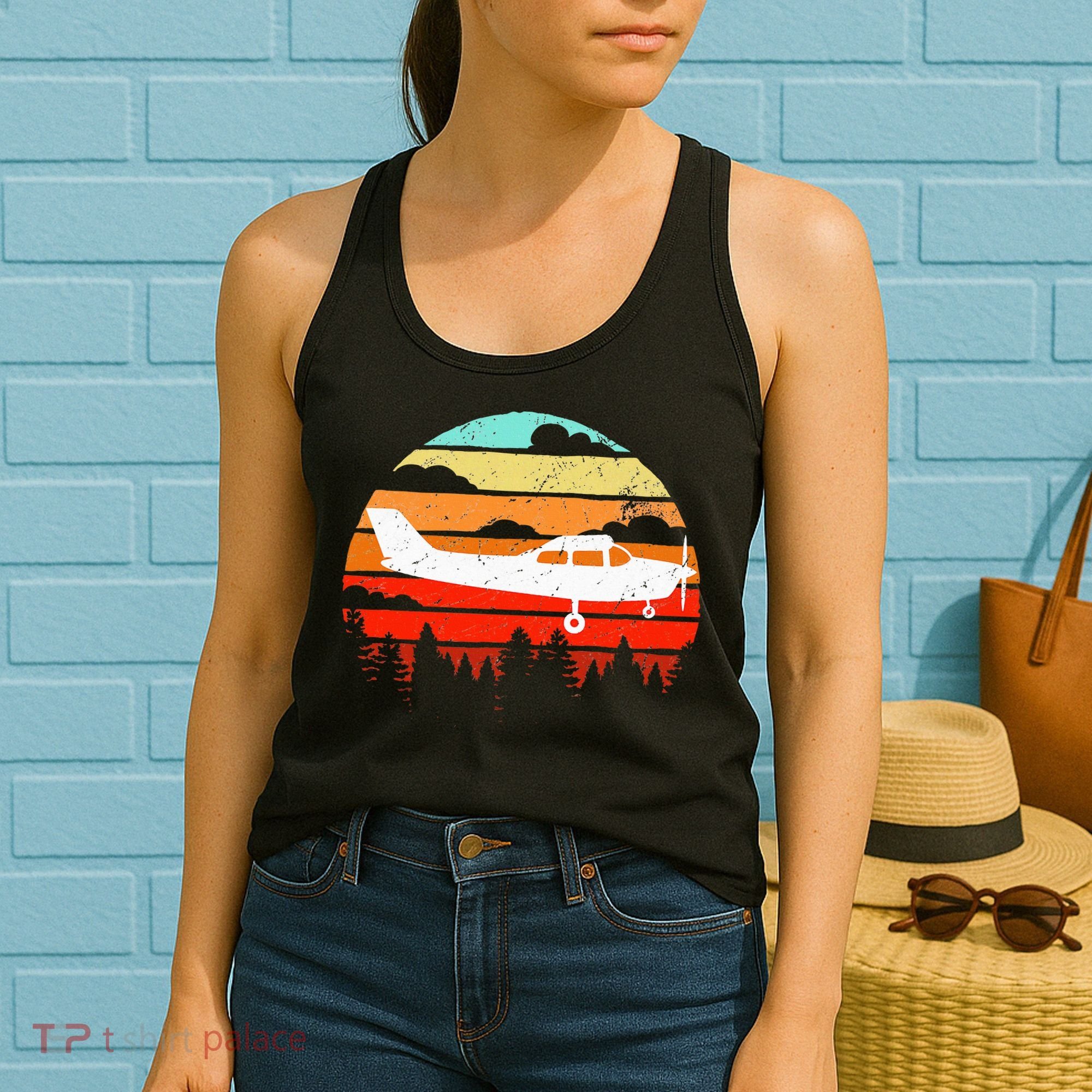 Pilot Gift Retro C172 Aircraft Flying Aviation Women's Tank Top