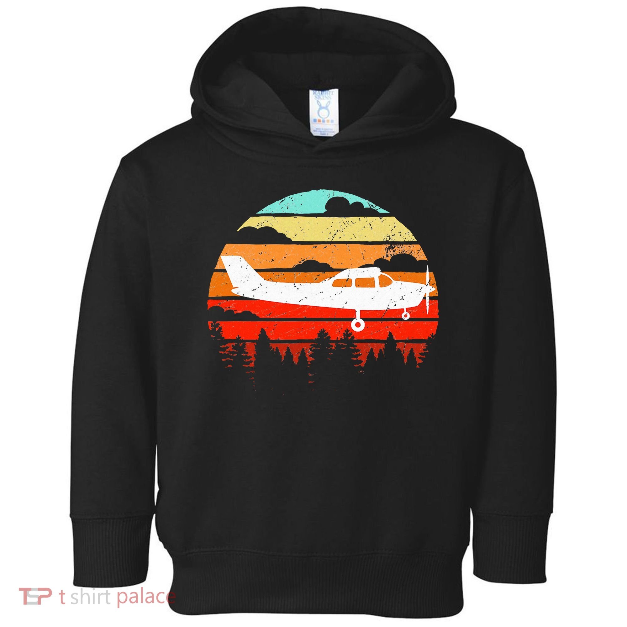 Pilot Gift Retro C172 Aircraft Flying Aviation Toddler Hoodie