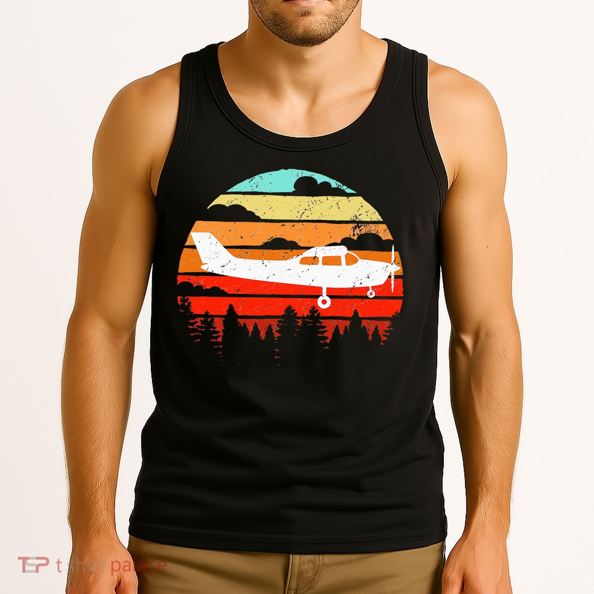 Pilot Gift Retro C172 Aircraft Flying Aviation Tank Top