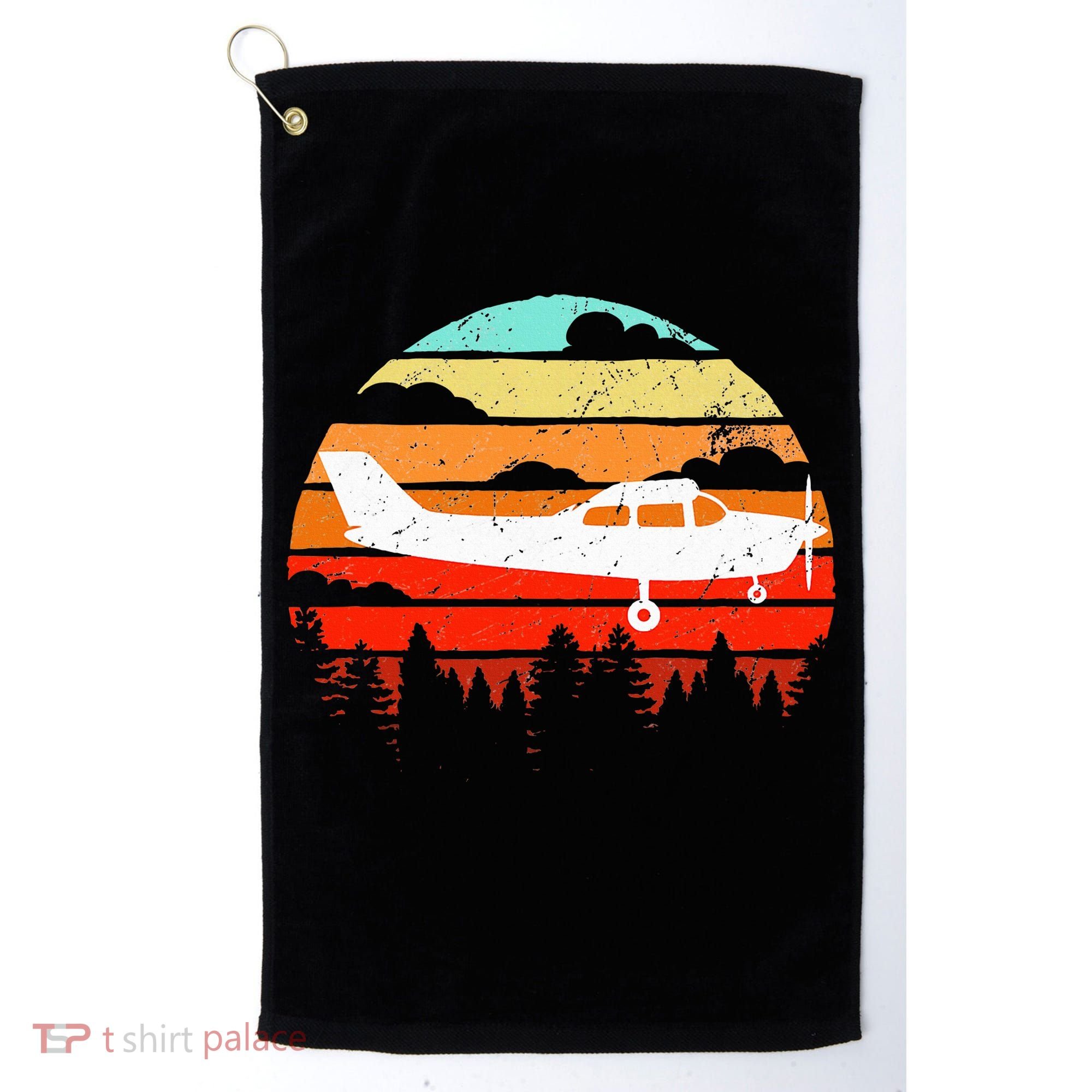Pilot Gift Retro C172 Aircraft Flying Aviation Golf Towel