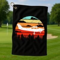 Pilot Gift Retro C172 Aircraft Flying Aviation Golf Towel thumb 1