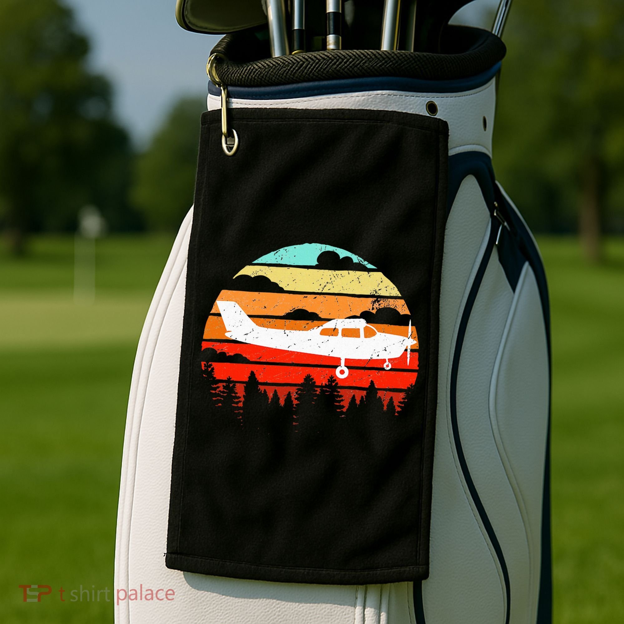 Pilot Gift Retro C172 Aircraft Flying Aviation Golf Towel