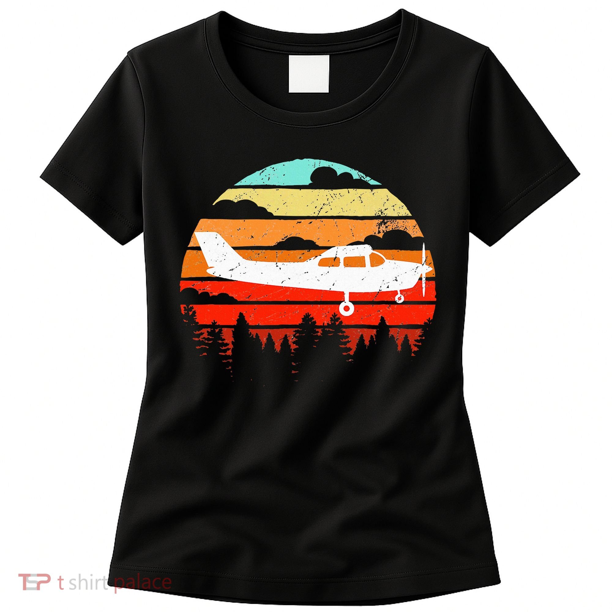 Pilot Gift Retro C172 Aircraft Flying Aviation Women's T-Shirt