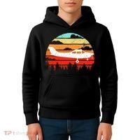 Pilot Gift Retro C172 Aircraft Flying Aviation Kids Hoodie thumb 4