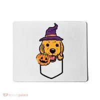 Pocket Golden Retriever Witch Halloween Dog Women Mousepad thumb 0