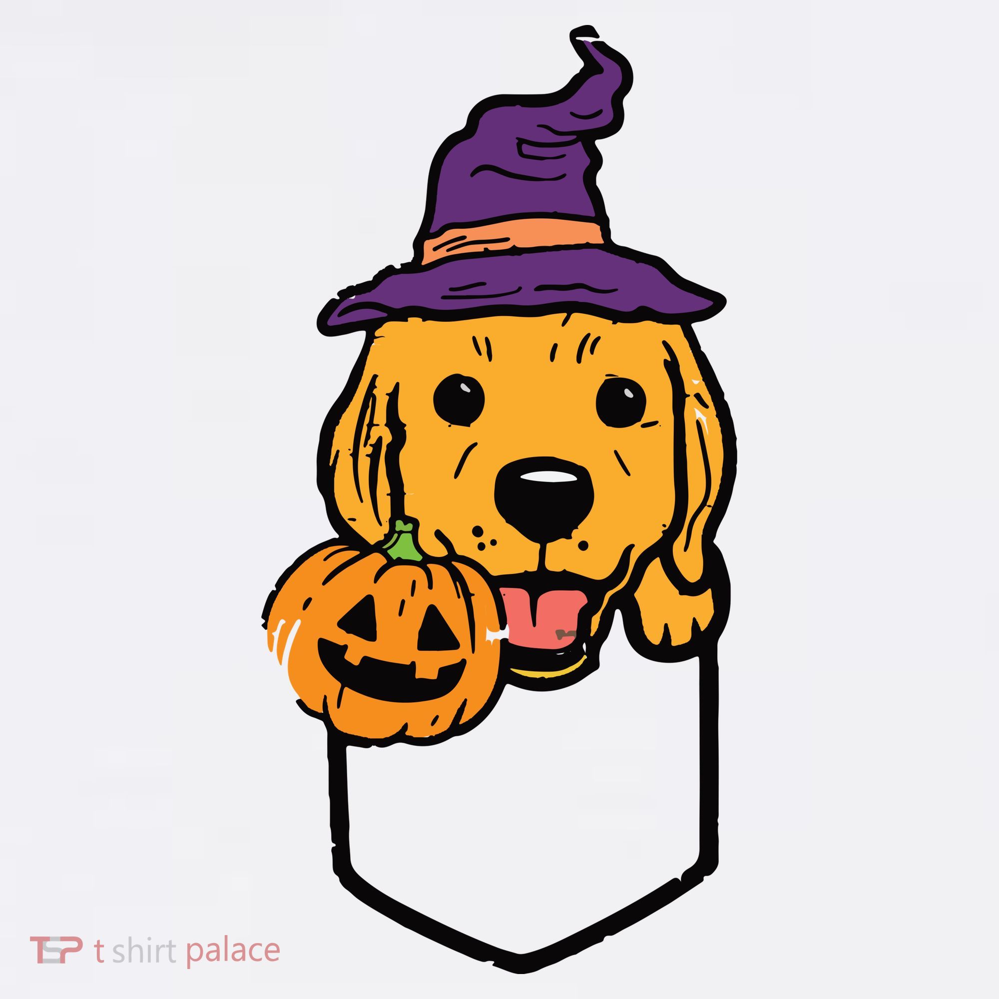 Pocket Golden Retriever Witch Halloween Dog Women Women's Tank Top