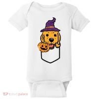 Pocket Golden Retriever Witch Halloween Dog Women Baby Bodysuit thumb 0