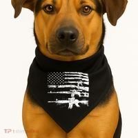 Patriotic Gun Rights 2nd Adt Ar15 American Flag Great Gift Meaningful Gift USA-Made Doggie Bandana thumb 1