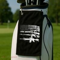 Patriotic Gun Rights 2nd Adt Ar15 American Flag Great Gift Meaningful Gift Golf Towel thumb 2