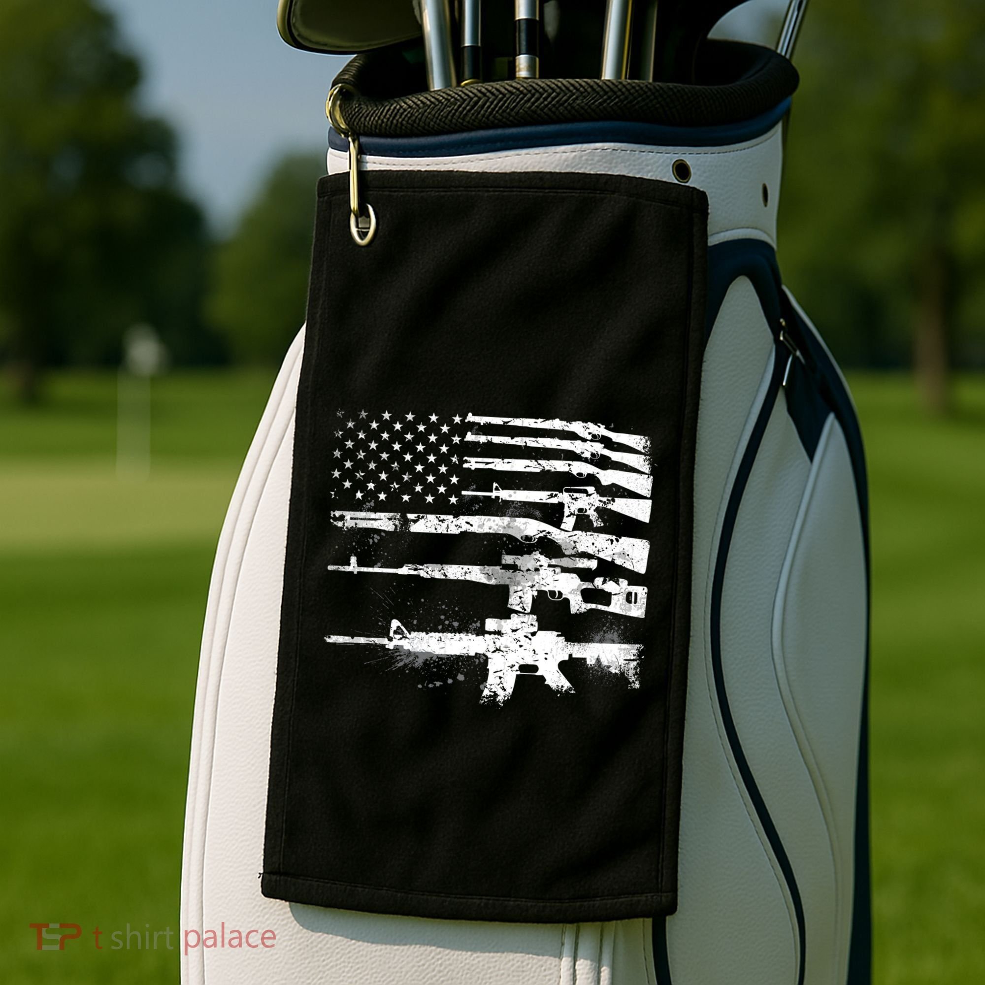 Patriotic Gun Rights 2nd Adt Ar15 American Flag Great Gift Meaningful Gift Golf Towel