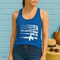 Patriotic Gun Rights 2nd Adt Ar15 American Flag Great Gift Meaningful Gift Women's Tank Top thumb 2