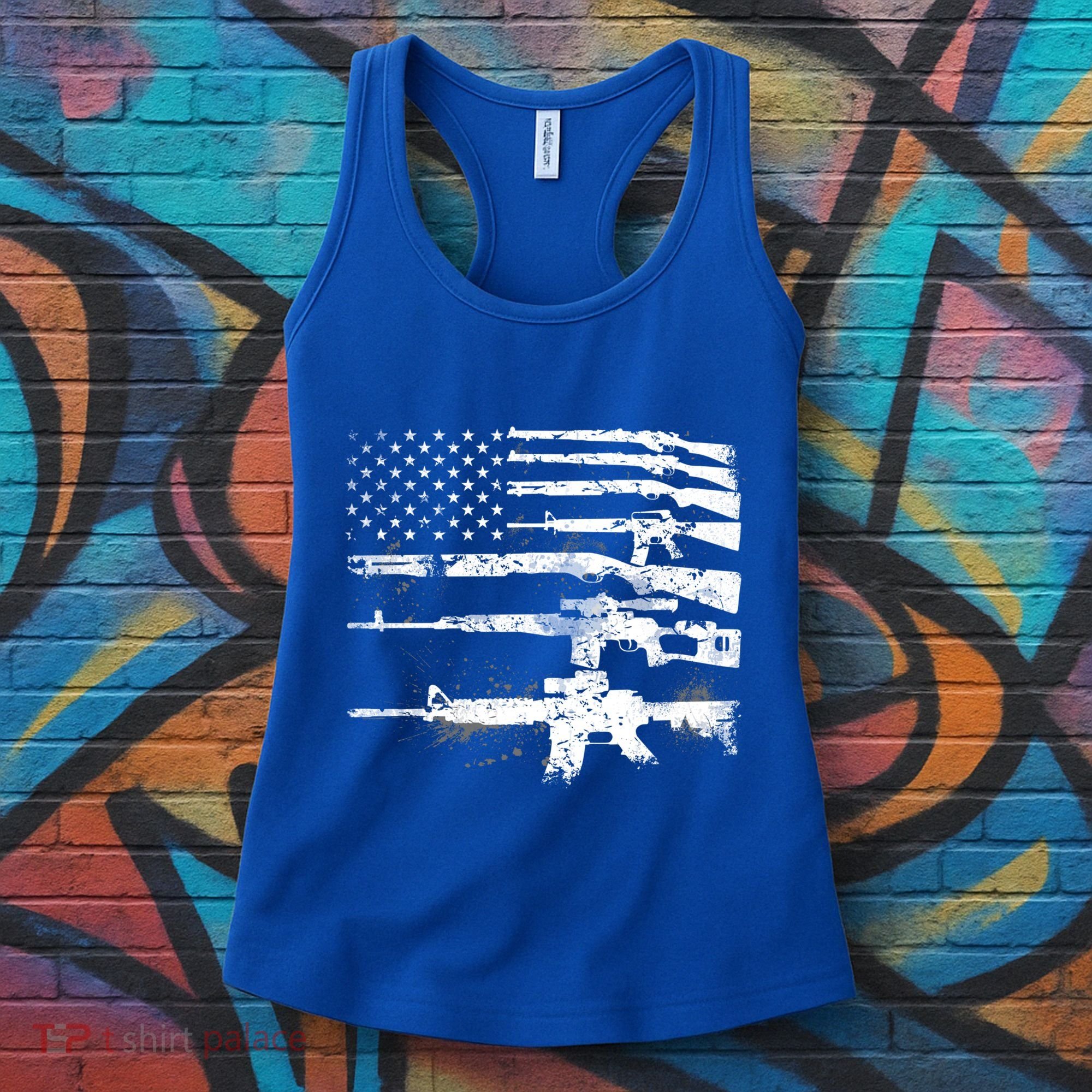 Patriotic Gun Rights 2nd Adt Ar15 American Flag Great Gift Meaningful Gift Women's Tank Top