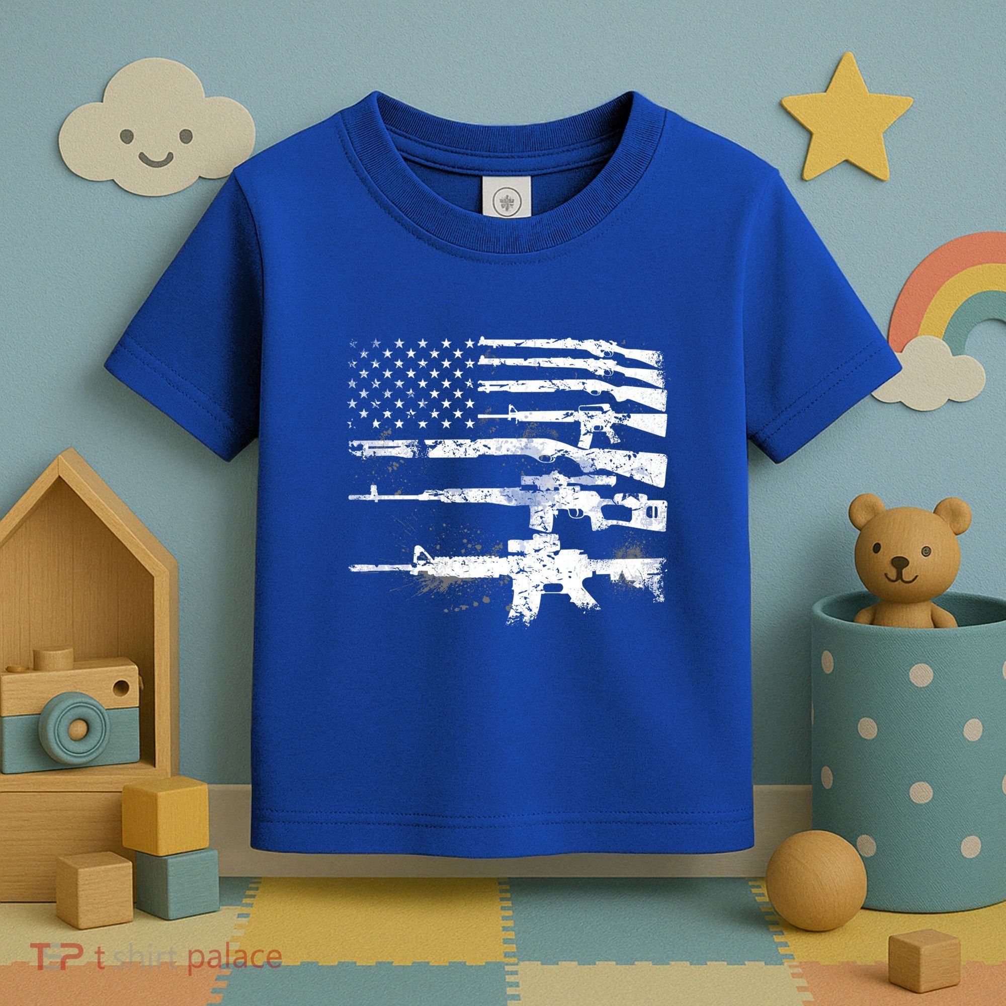 Patriotic Gun Rights 2nd Adt Ar15 American Flag Great Gift Meaningful Gift Toddler T-Shirt