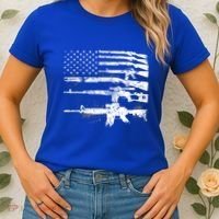 Patriotic Gun Rights 2nd Adt Ar15 American Flag Great Gift Meaningful Gift Women's T-Shirt thumb 2