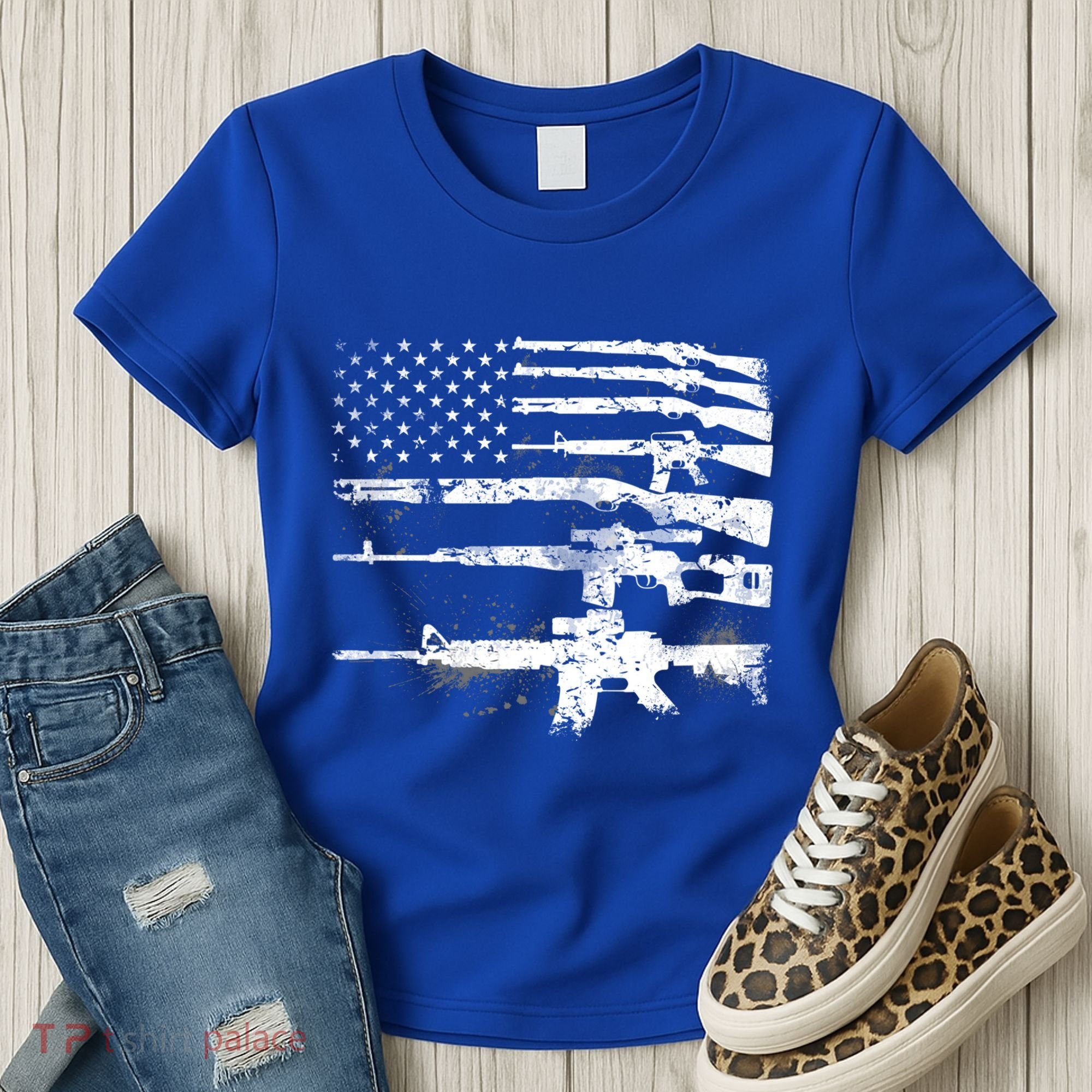 Patriotic Gun Rights 2nd Adt Ar15 American Flag Great Gift Meaningful Gift Women's T-Shirt