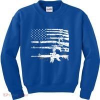 Patriotic Gun Rights 2nd Adt Ar15 American Flag Great Gift Meaningful Gift Kids Sweatshirt thumb 0