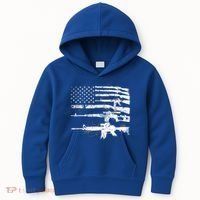 Patriotic Gun Rights 2nd Adt Ar15 American Flag Great Gift Meaningful Gift Kids Hoodie thumb 0