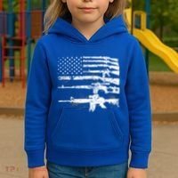 Patriotic Gun Rights 2nd Adt Ar15 American Flag Great Gift Meaningful Gift Kids Hoodie thumb 3