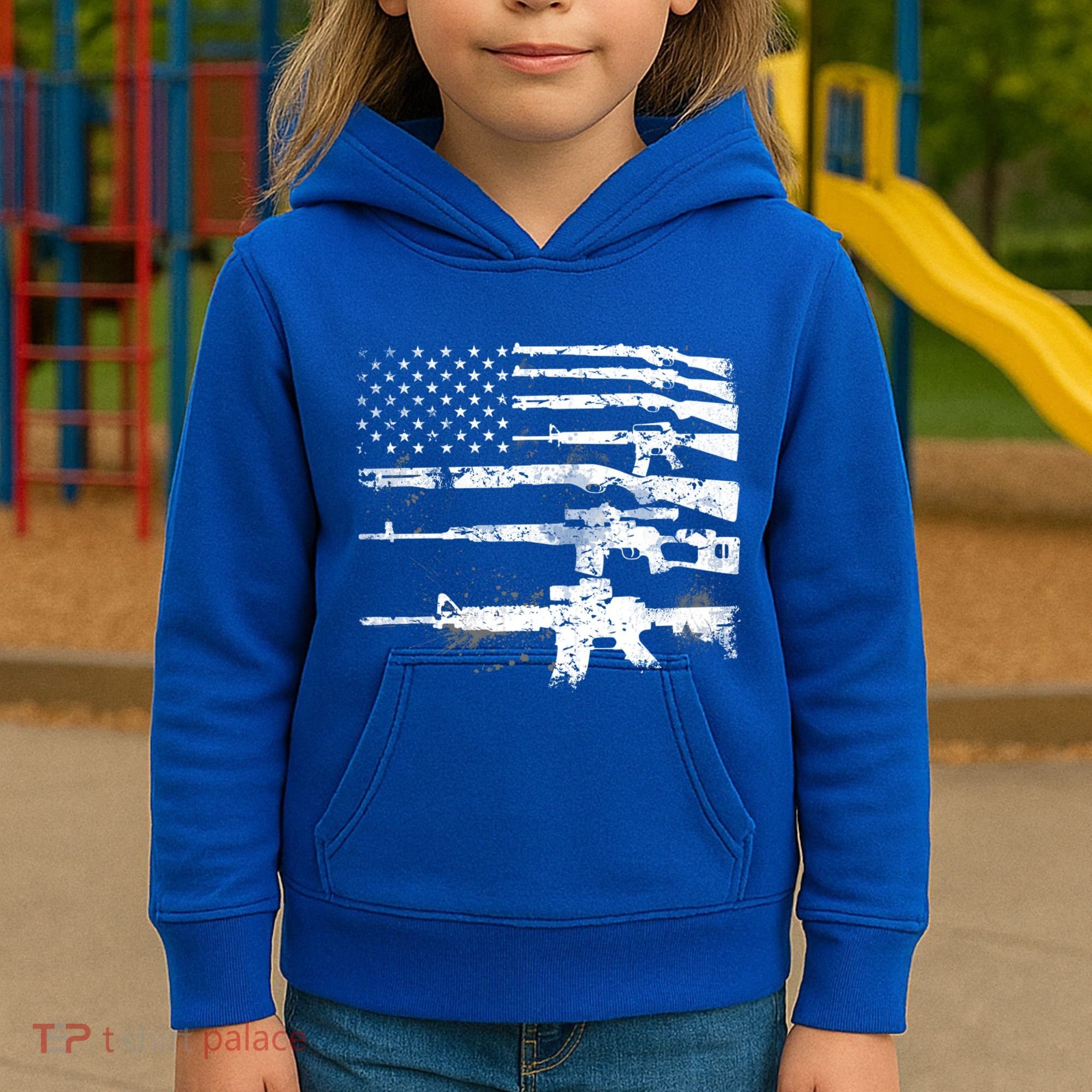 Patriotic Gun Rights 2nd Adt Ar15 American Flag Great Gift Meaningful Gift Kids Hoodie