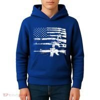 Patriotic Gun Rights 2nd Adt Ar15 American Flag Great Gift Meaningful Gift Kids Hoodie thumb 4