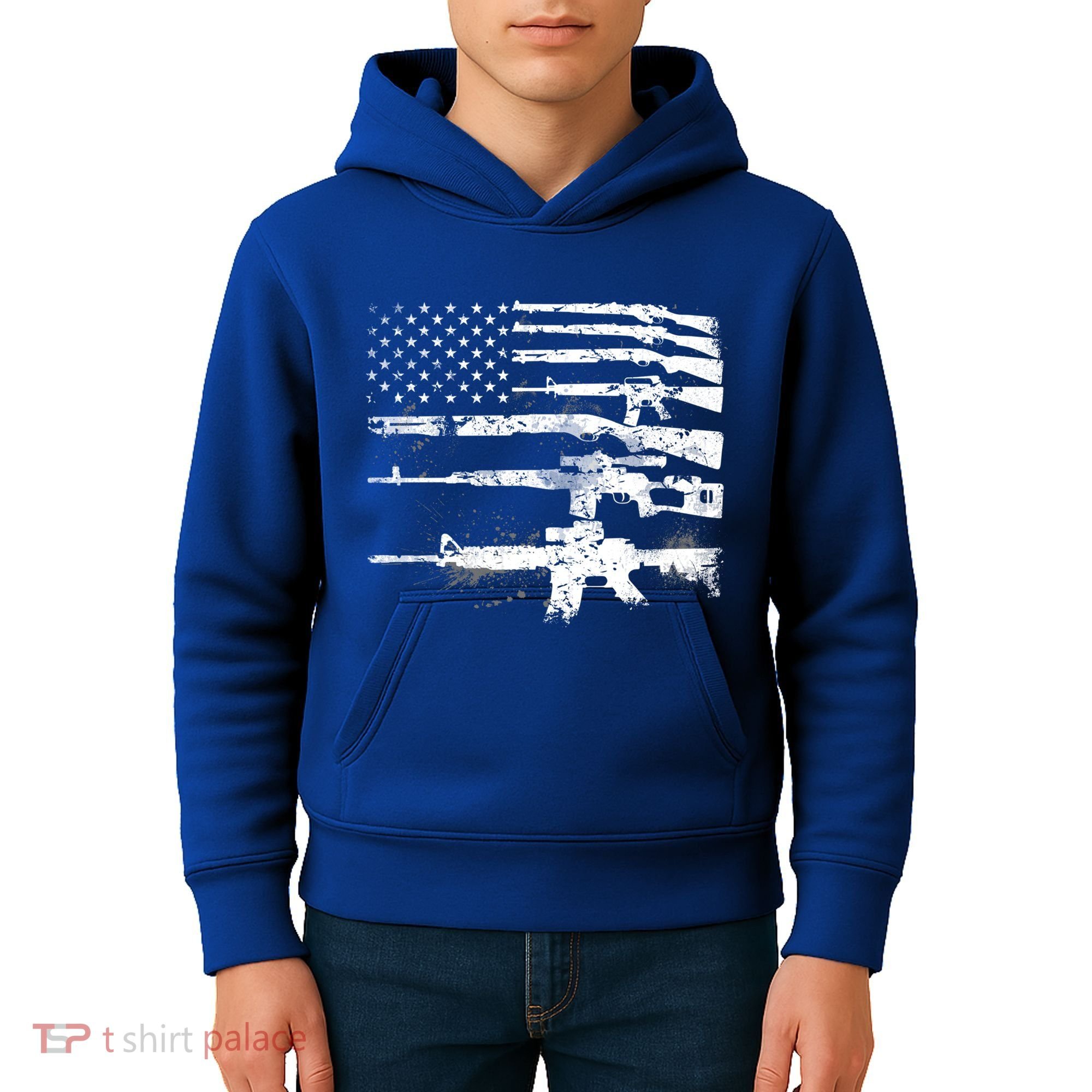 Patriotic Gun Rights 2nd Adt Ar15 American Flag Great Gift Meaningful Gift Kids Hoodie