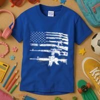 Patriotic Gun Rights 2nd Adt Ar15 American Flag Great Gift Meaningful Gift Kids T-Shirt thumb 3