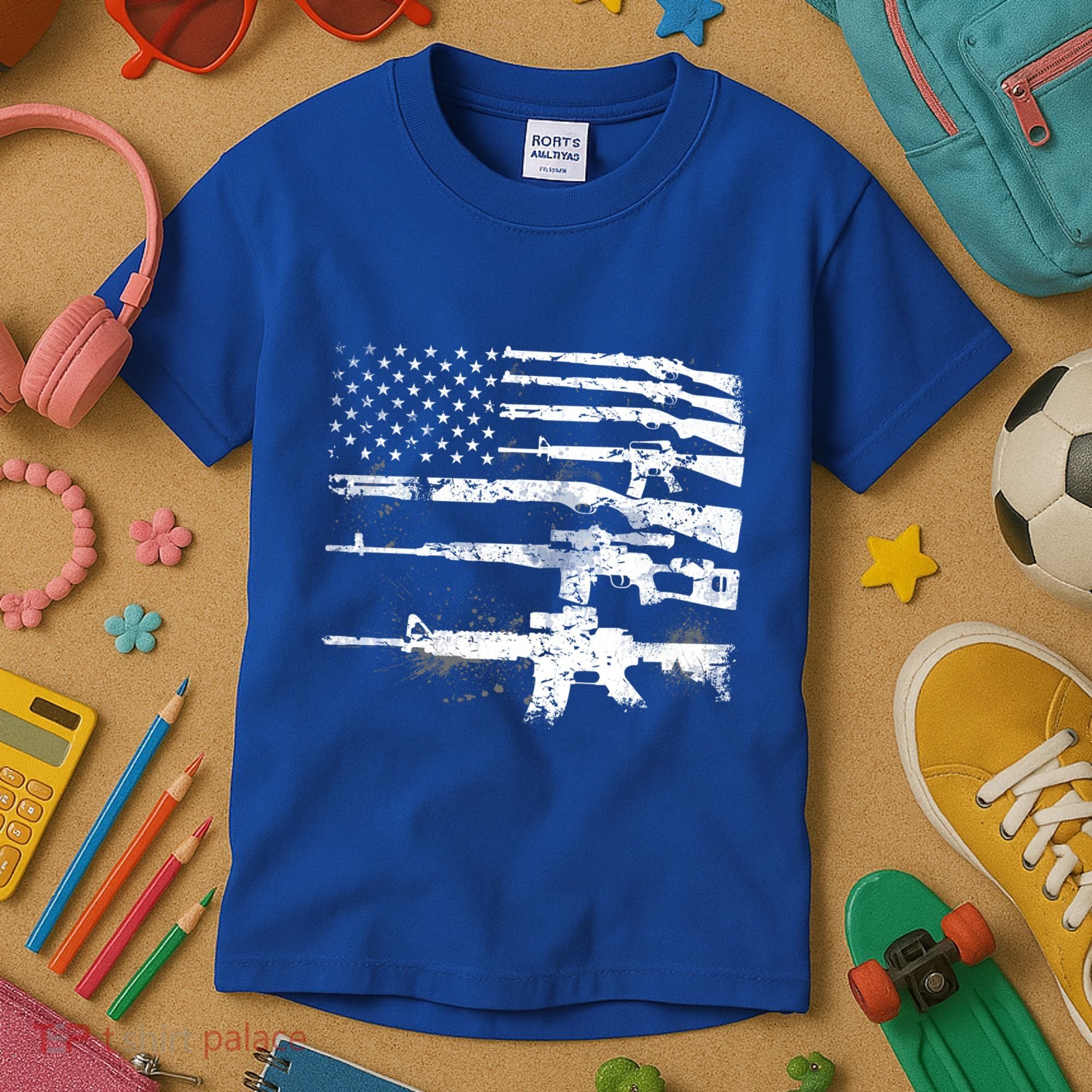 Patriotic Gun Rights 2nd Adt Ar15 American Flag Great Gift Meaningful Gift Kids T-Shirt