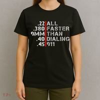 Pro Gun Rights Shirt Faster Than Dialing 911 Gun Lovers T-Shirt thumb 4