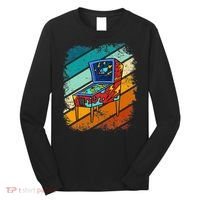 Pinball Gamer Retro Classic Arcade Machine Pin Ball Long Sleeve Shirt thumb 0