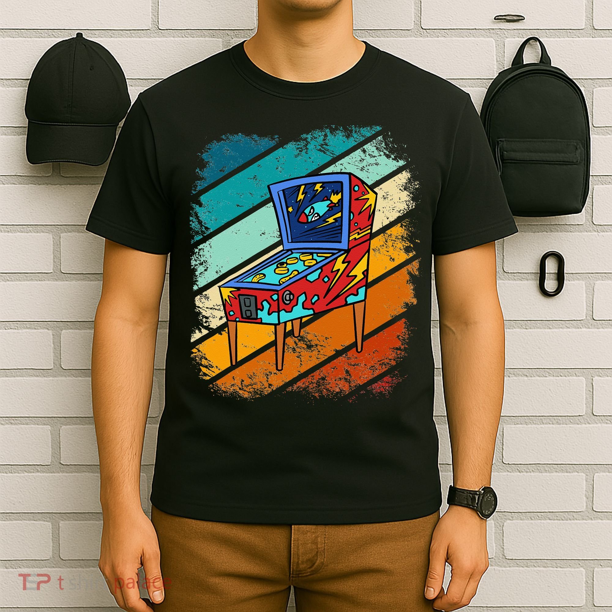 Pinball Gamer Retro Classic Arcade Machine Pin Ball T-Shirt