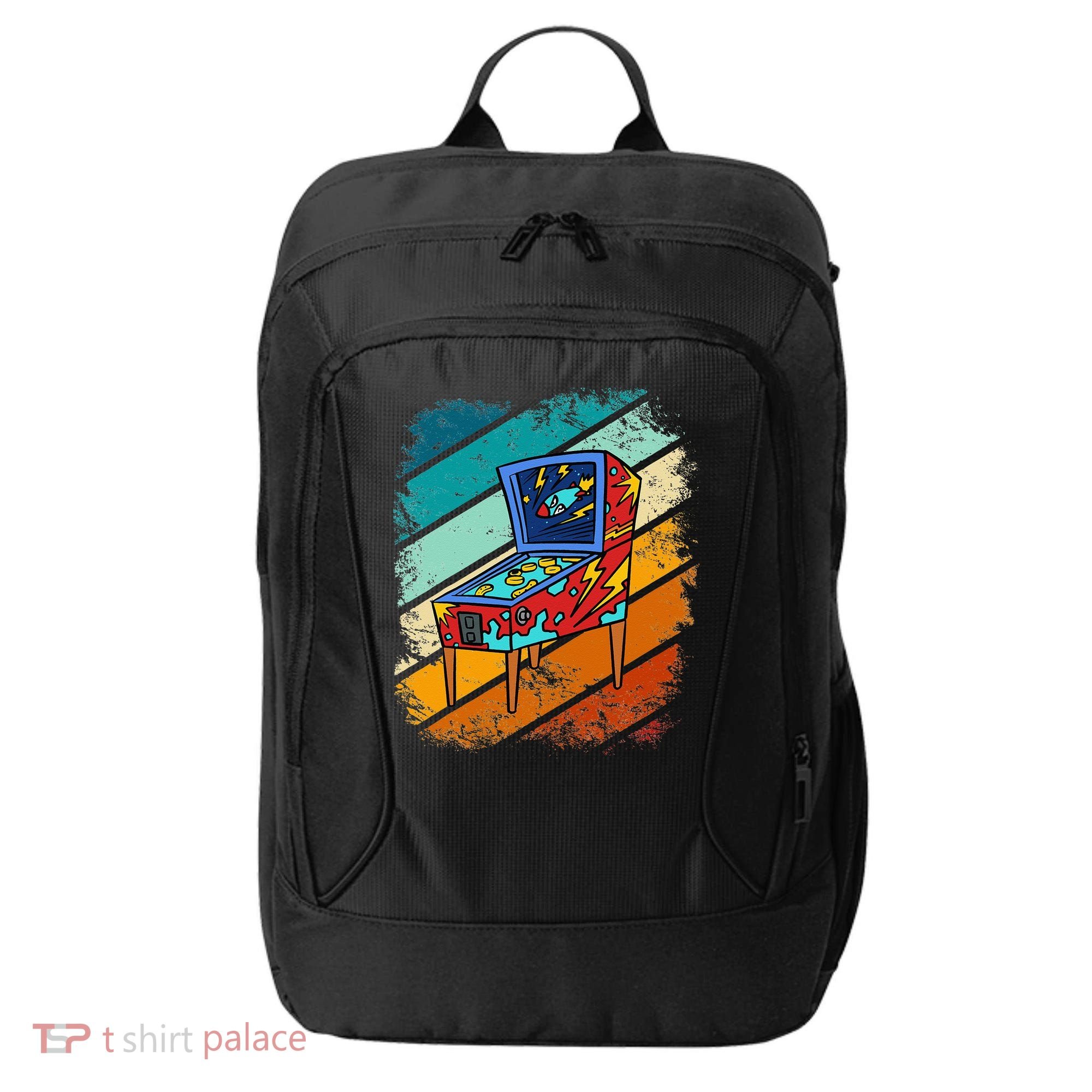 Pinball Gamer Retro Classic Arcade Machine Pin Ball City Backpack