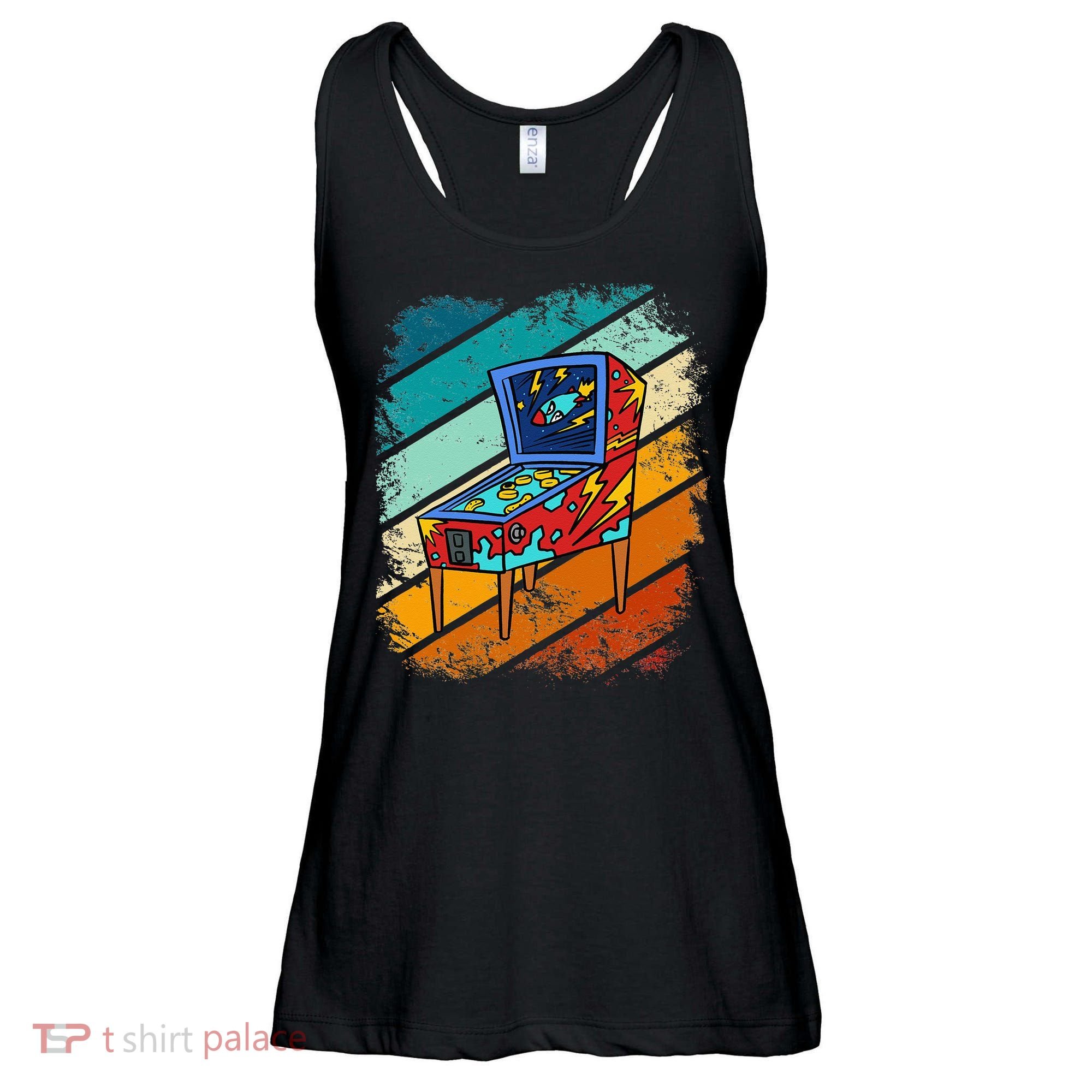 Pinball Gamer Retro Classic Arcade Machine Pin Ball Ladies Essential Flowy Tank