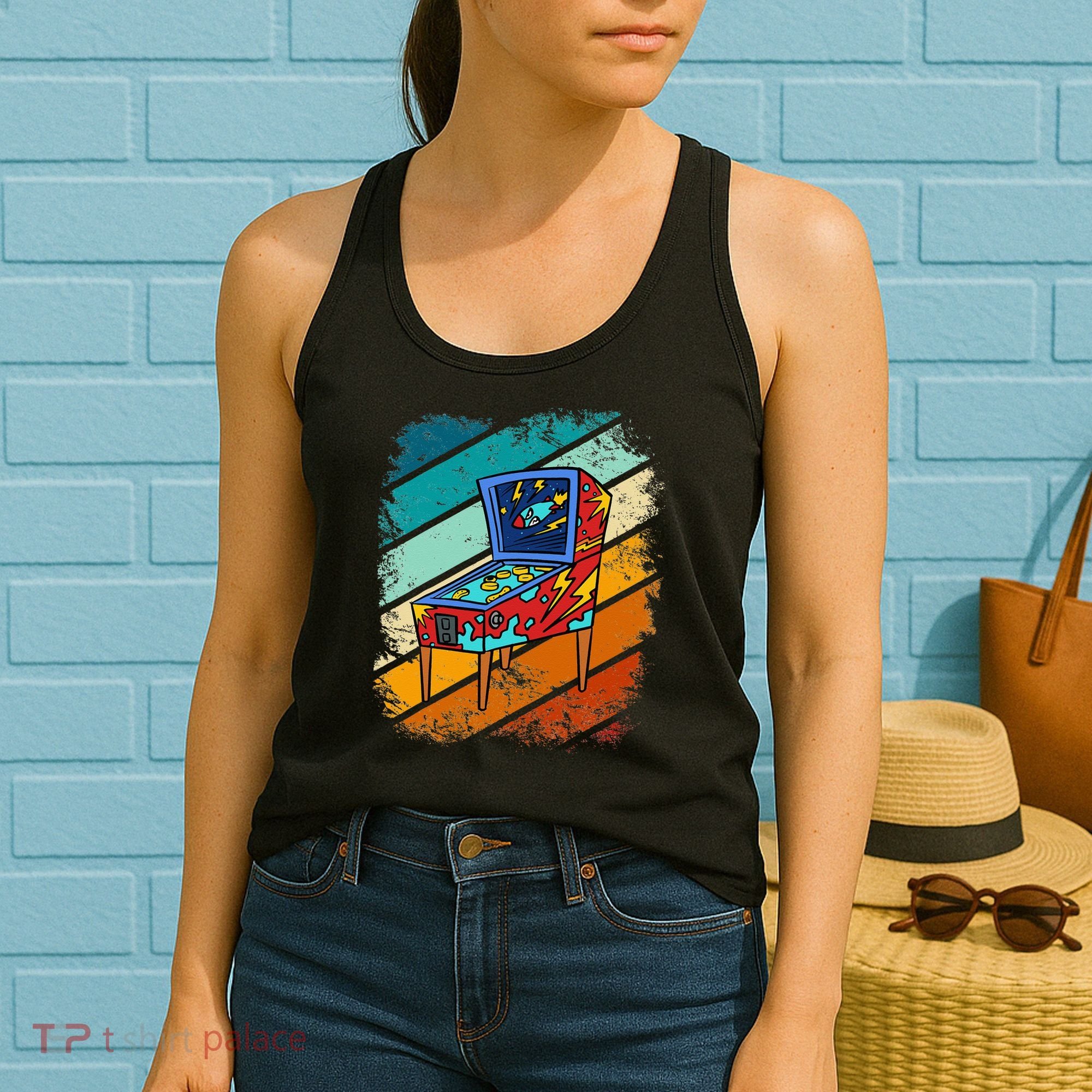 Pinball Gamer Retro Classic Arcade Machine Pin Ball Women's Tank Top