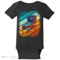 Pinball Gamer Retro Classic Arcade Machine Pin Ball Baby Bodysuit thumb 0