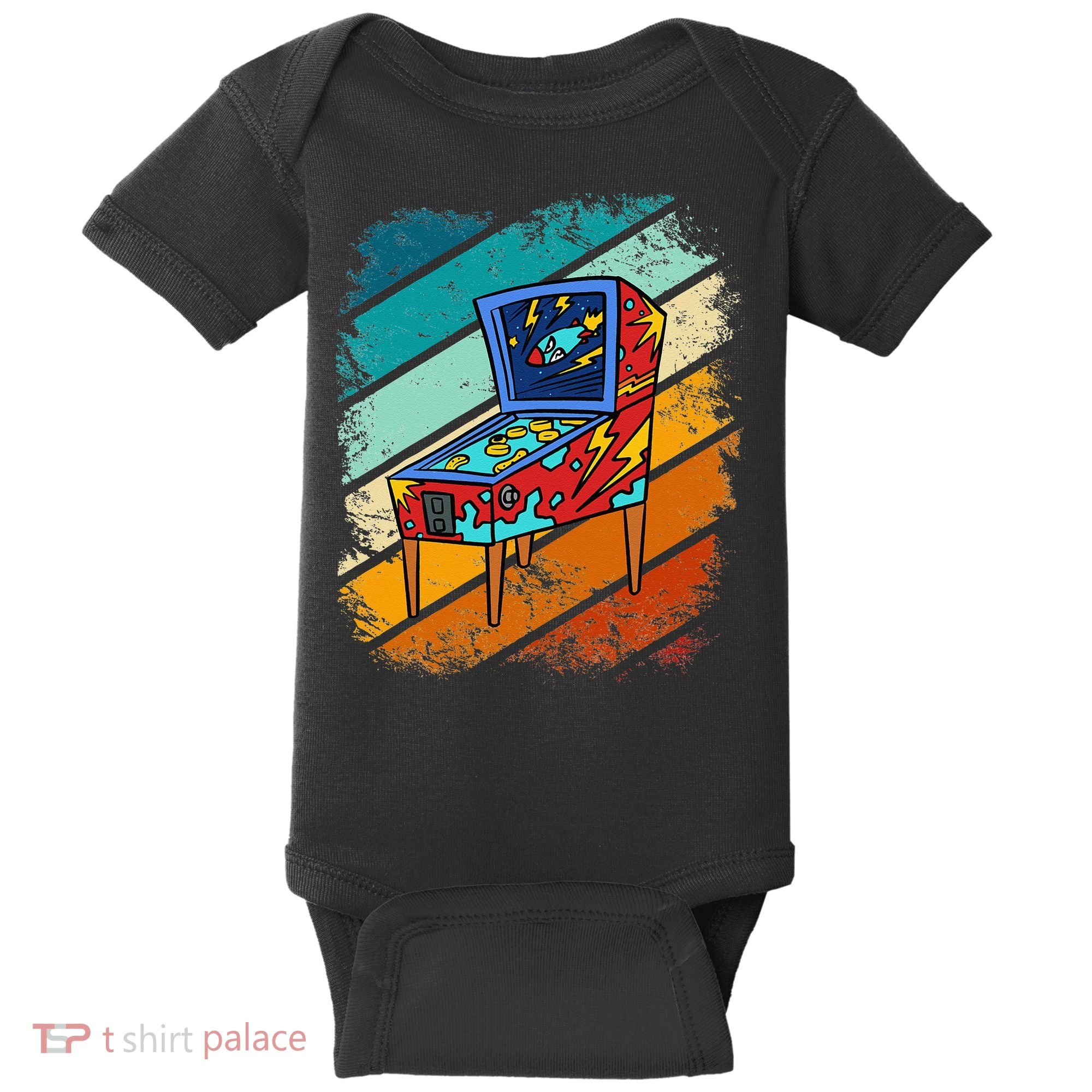 Pinball Gamer Retro Classic Arcade Machine Pin Ball Baby Bodysuit