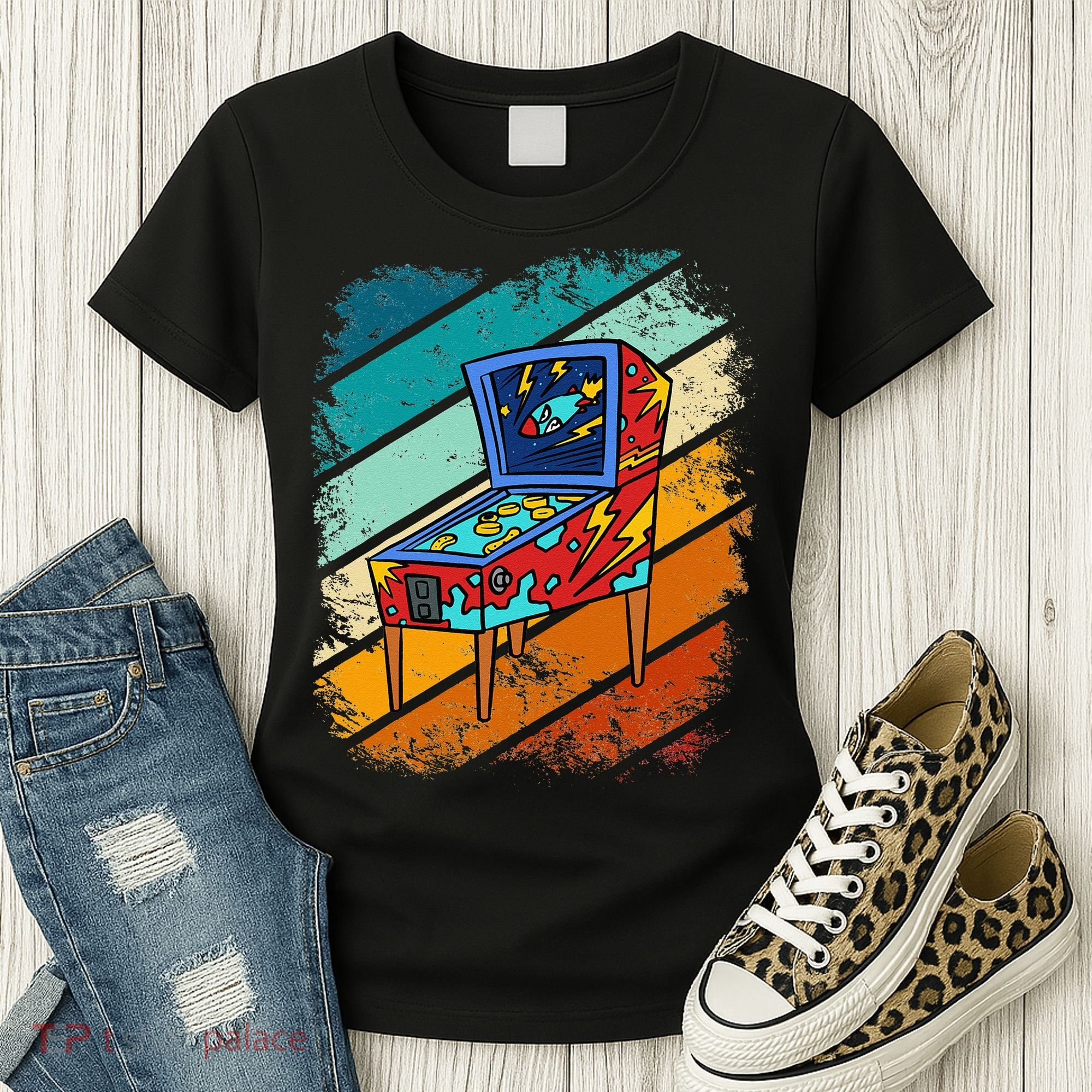 Pinball Gamer Retro Classic Arcade Machine Pin Ball Women's T-Shirt